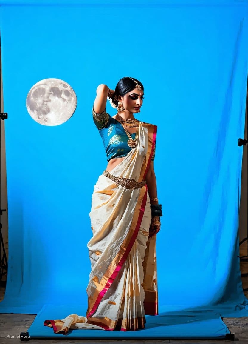 AI generated: The girl removing the saree