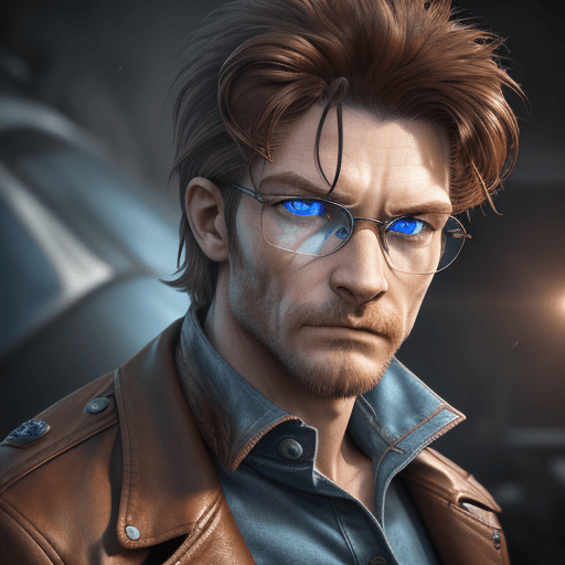 AI generated: ((extreme detail)),(ultra-detailed), Male, anthropomorphic, face Lion, blue eyes, detailed face, det...