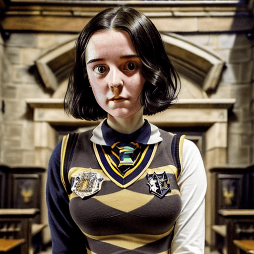 AI generated: hogwarts legacy, poppy sweeting, 18 years old, 4 feet tall, beautiful face, collar-bone, perfect bod...