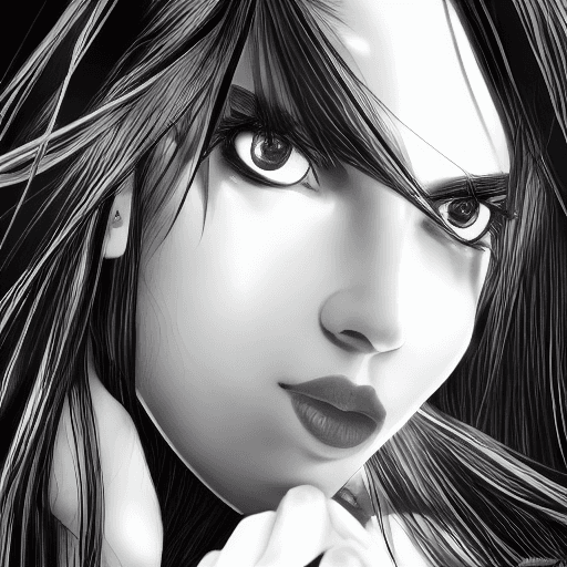 AI generated: Two-dimensional girl, beautiful, Exquisite facial features, Black hair, High resolution, an aura, Pu...