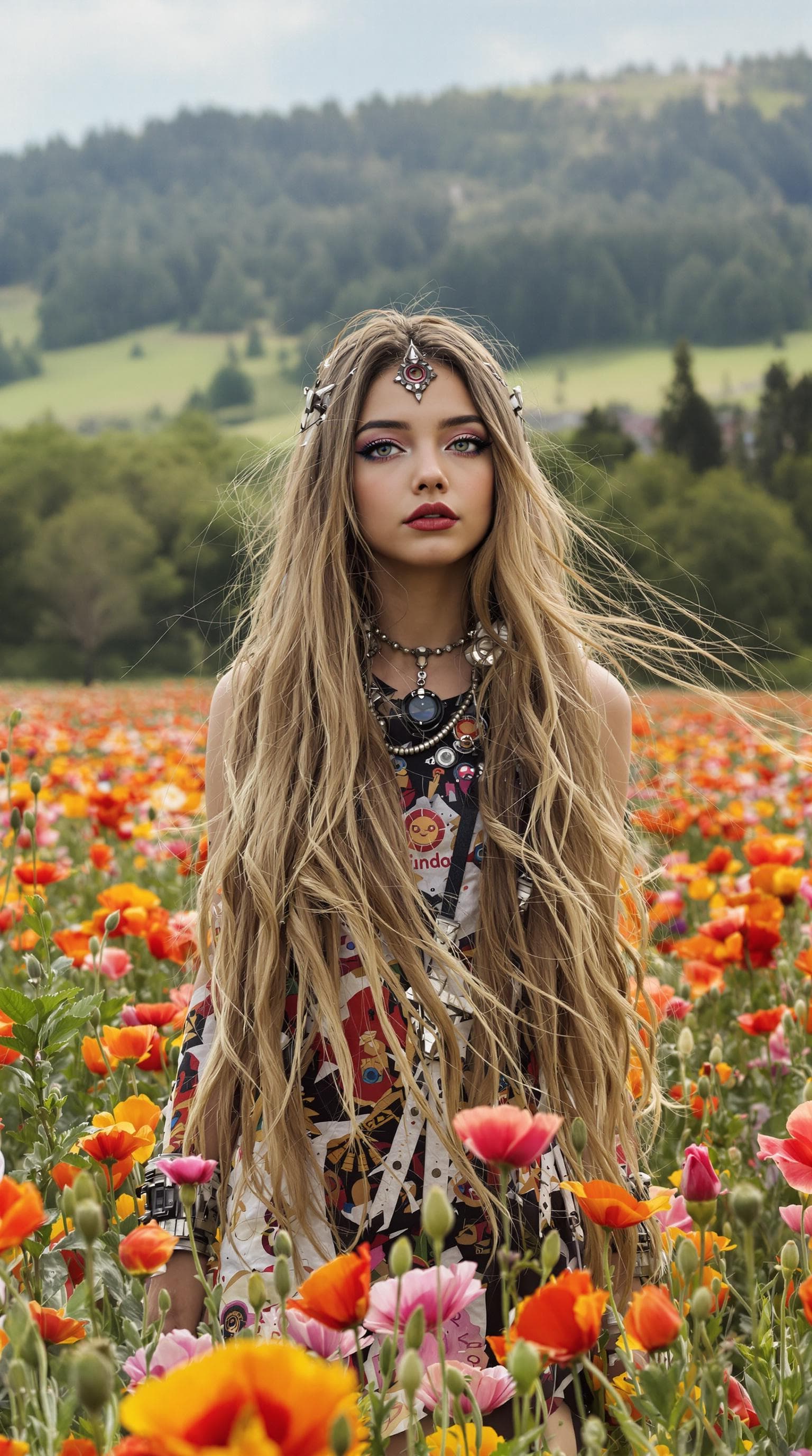 AI generated: a professional photo of a exceptionally beautiful girl in the world, (age 9), (nine year old) of the...