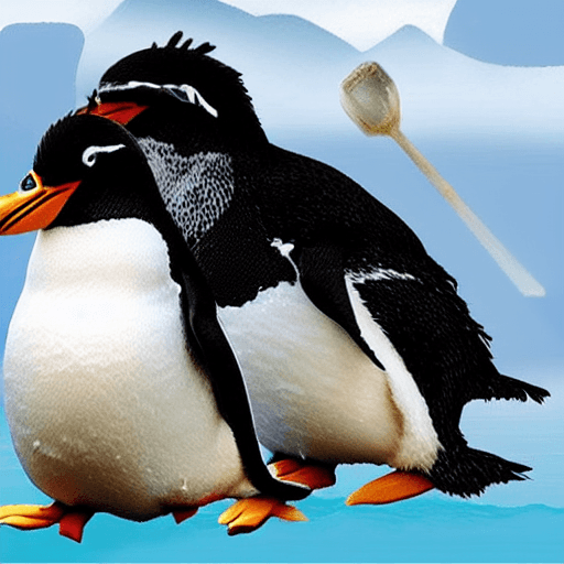 AI generated: Rockhopper penguin, strong, big, aggressive, fighter, sticker, kawaii --iw 0. 65