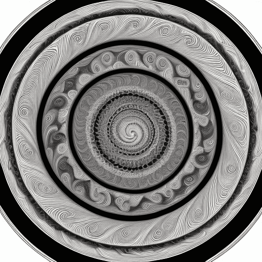 AI generated: optical art, spiral, waves line art circle
