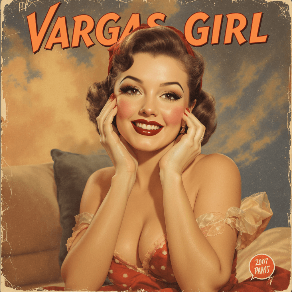 AI generated:  vintage 1940s pin-up style Vargas girl 