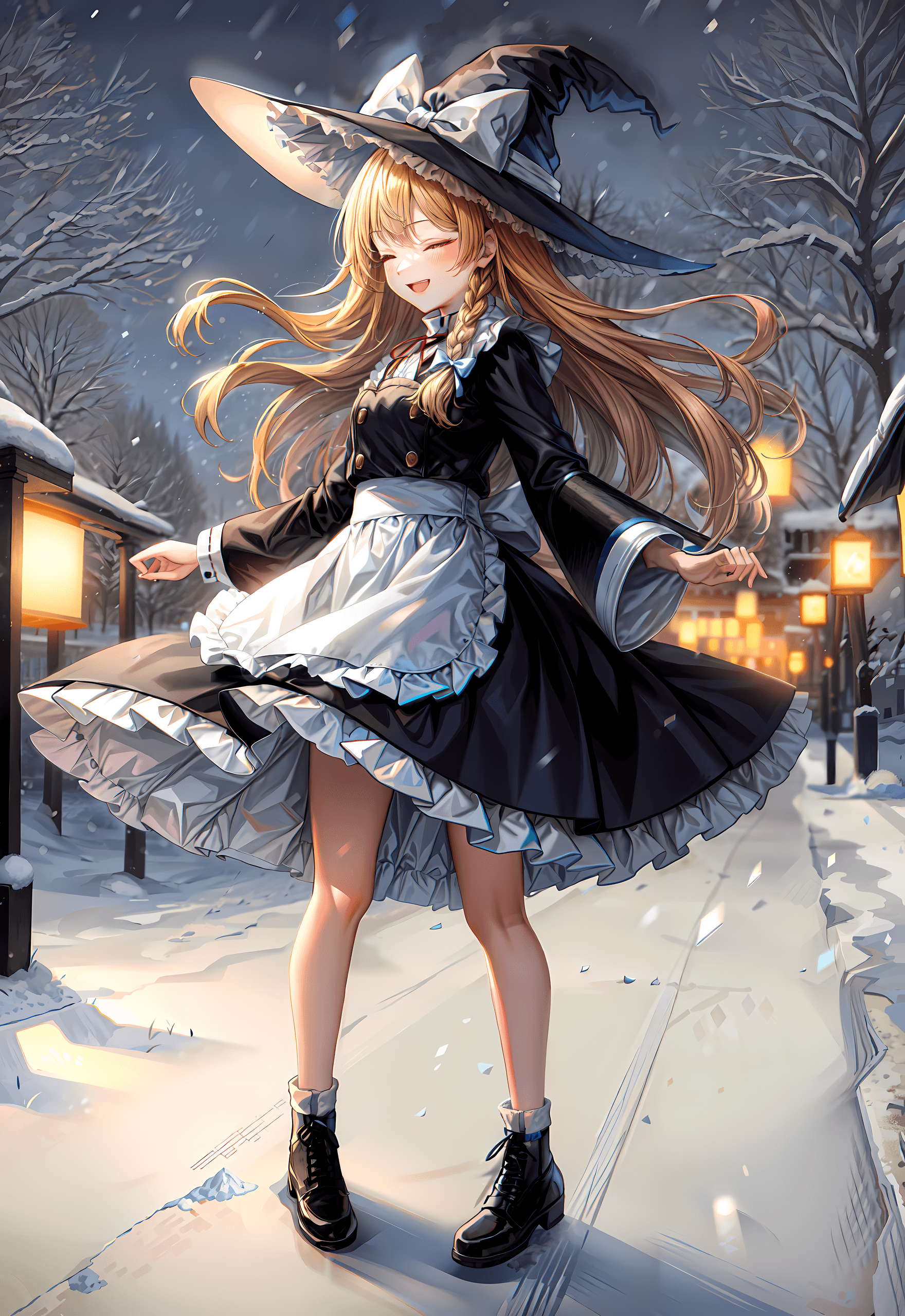 AI generated: (Masterpiece, Award winning Illustration:1.2) , [1girl, solo, standing, from side, full body, profil...