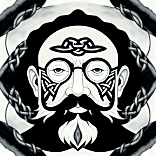 AI generated: the head and shoulders of an elderly man yung with a beard, in the style of nautical surrealism, int...
