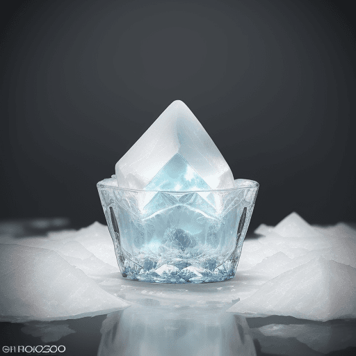 AI generated: trozo de hielo de iceberg con fondo blanco