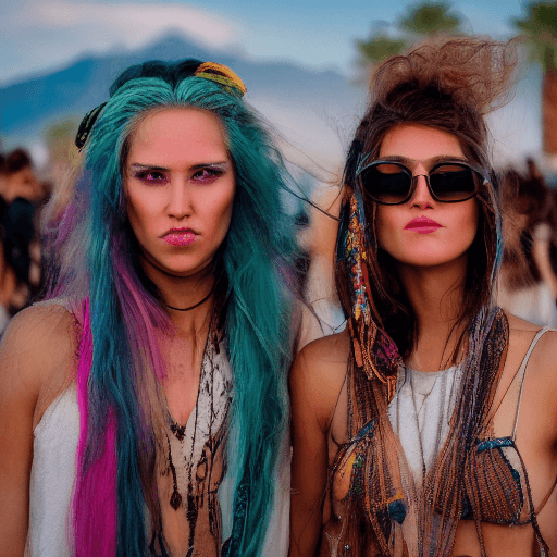 AI generated: Human, woman, looking into camera, highly detailed, HDR, 8k. long hair. big lips. big eyes. coachell...