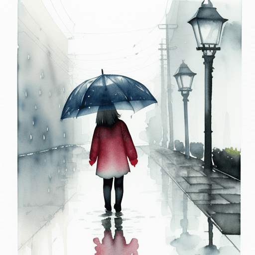 AI generated: rainy day watercolor