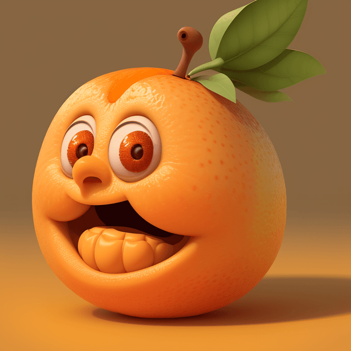 AI generated: A happy smile cartoon orange fruit, Pixar Style, perfect composition, 8k artistic photography, photo...