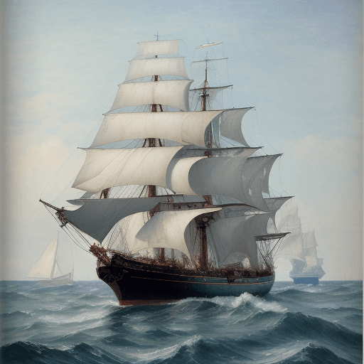 AI generated: A ship sailing in the water, adopting the Monet style, full of hidden details, realistic brushstroke...