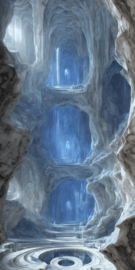 AI generated: stunning city of marble inside a lapis lazuli
canyon, fusion of star wars and gothic revival archite...