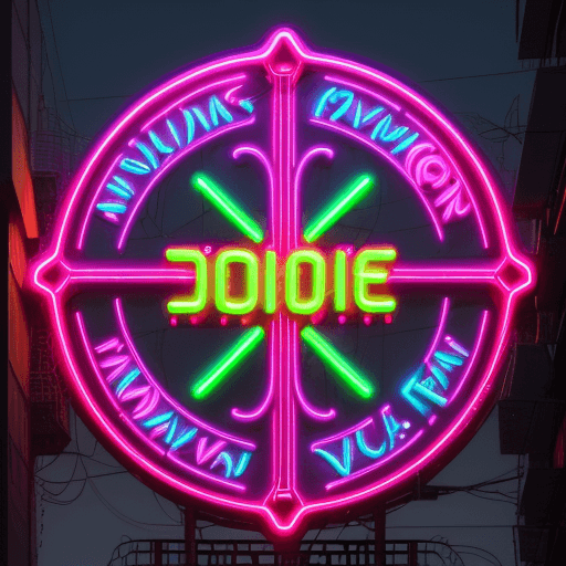 AI generated: "neon images of a neon illuminated sign with the text 'RODRIGO VEIGA', GIANT illuminated in neon, wi...