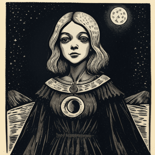AI generated: A girl hollywood star standing on a hill (make it very hollywood like stars) stars in sky, moon with...
