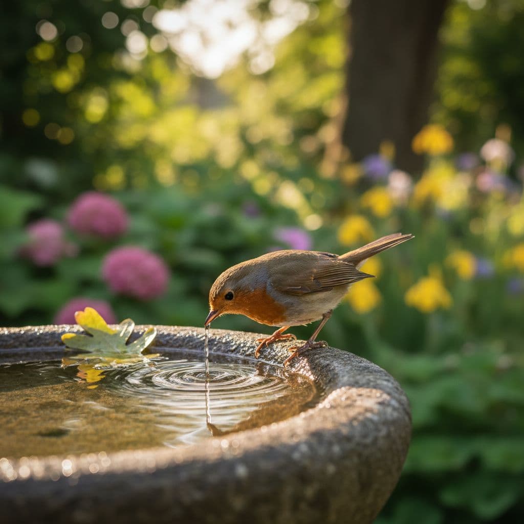 AI generated: bird drinking