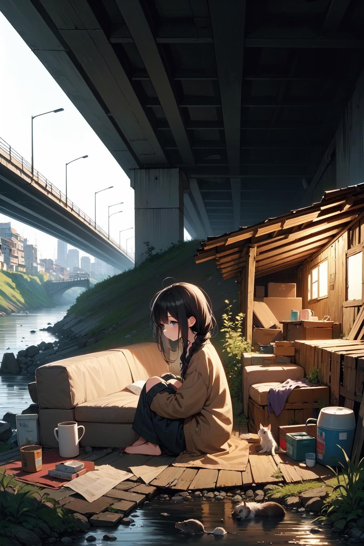 girl hate shack under bridge - Image 1