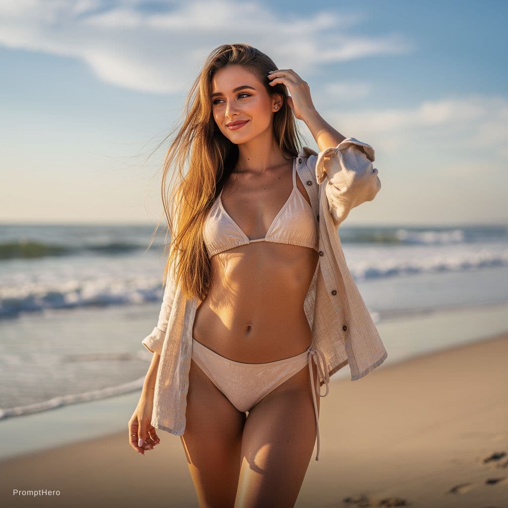 AI generated: 18 years old women, massive boobs, bikini, long hair, 