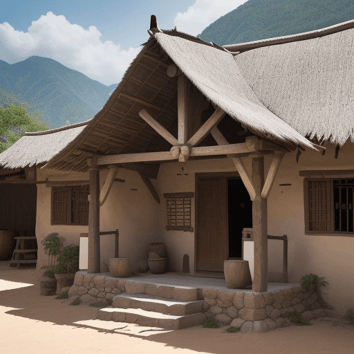 AI generated: Photo: An image featuring vernacular architecture, characterized by its simplicity and connection to...