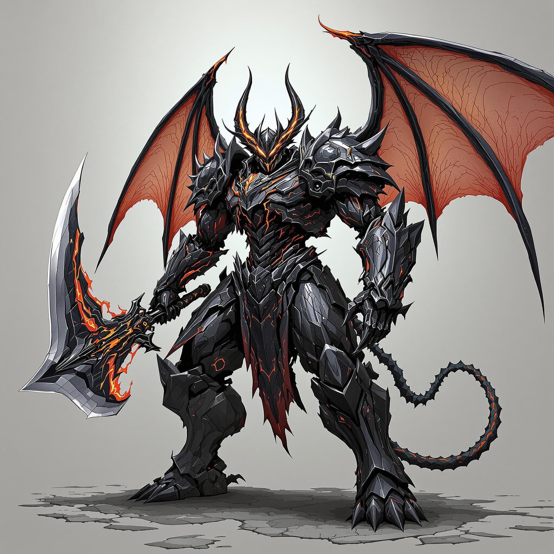 AI generated: Demonblaze fighters with carbon armor, holding a massive blade, 
