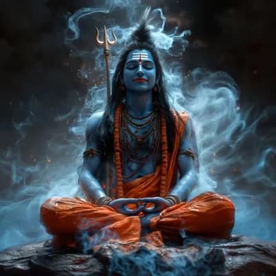 AI generated video: Subtle, blue smoke, creative Camera motion 