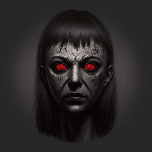 AI generated: Serial killer mask, ultra detailed, with dark spots for eyes, dramatic lighting