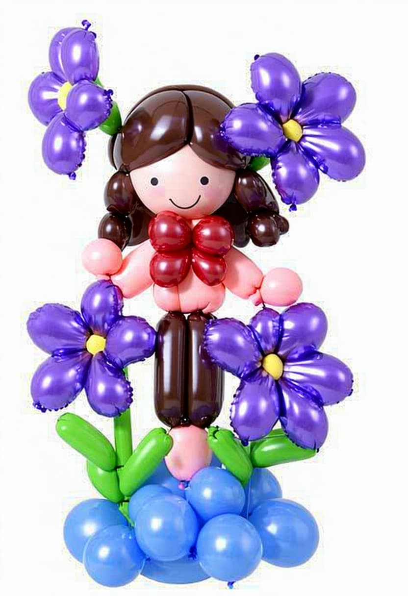 AI generated: balloon flower, 1girl, solo,