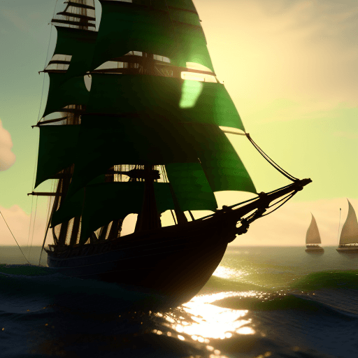 AI generated: Photo of a ultra realistic sailing ship, dramatic light, pale sunrise, cinematic lighting, battered,...