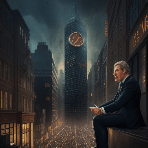 AI generated: Hyper realistic and inclusive
sitting on a city scene.  Money and Gentleman people, glowing and illu...