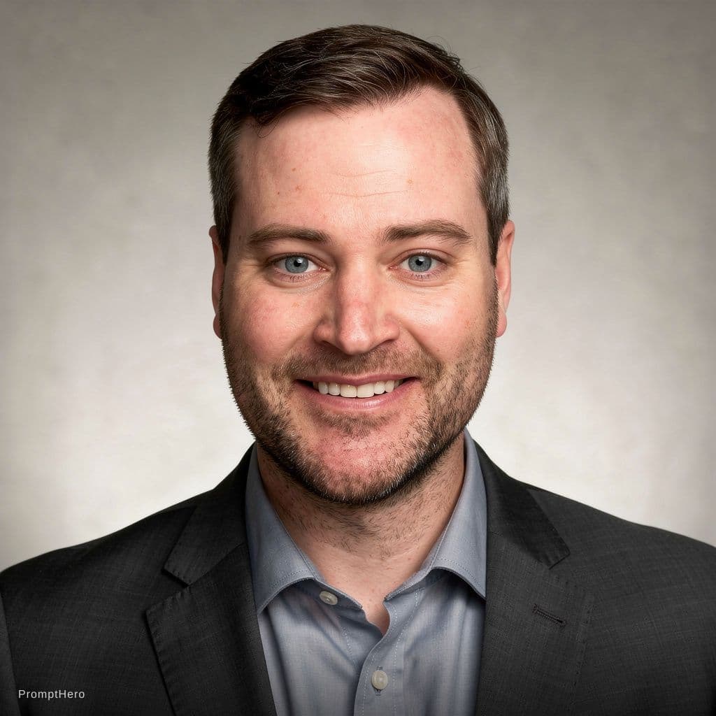 AI generated: Make a professional looking LinkedIn headshot. Something that looks like it was from a photo shoot. ...