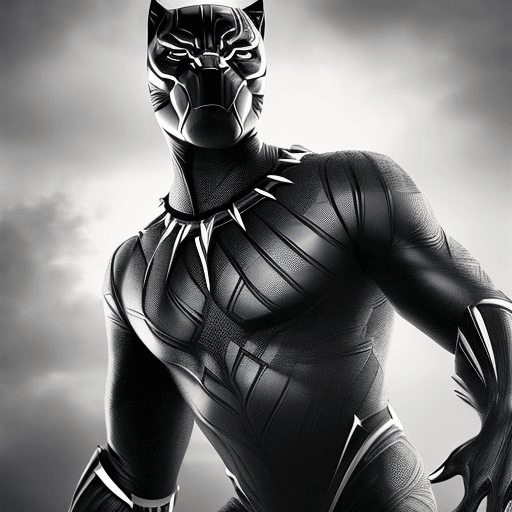 AI generated: marvels the black panther superhero photographed by lee jeffries, expressive eyes, dark background, ...