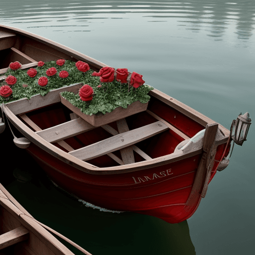AI generated: a rose in boat 