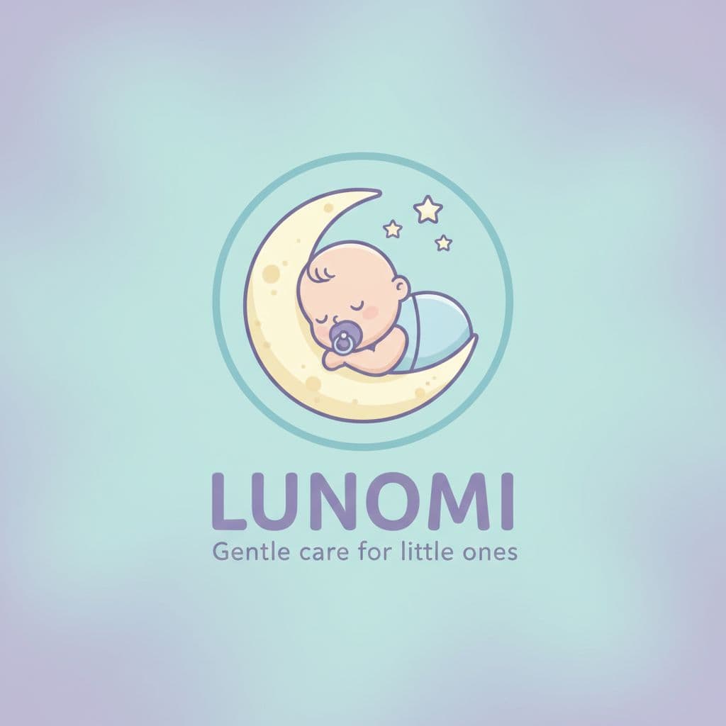 AI generated: Logo of baby brand named lunomi.

