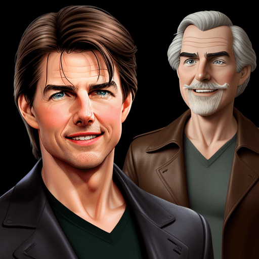 AI generated: Tom Cruise as and old man, disney style, 