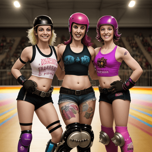 AI generated: roller derby women