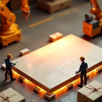 AI generated video: Create a 5-second hyper-realistic animated video of a miniature tile manufacturing setup. Begin with...