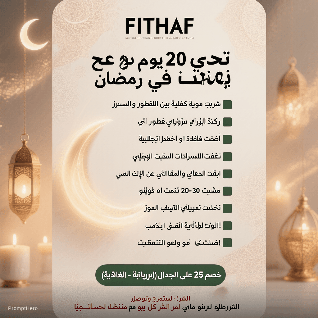 AI generated: Create a modern Instagram story template design (Instagram story) for a Ramadan fitness challenge ca...