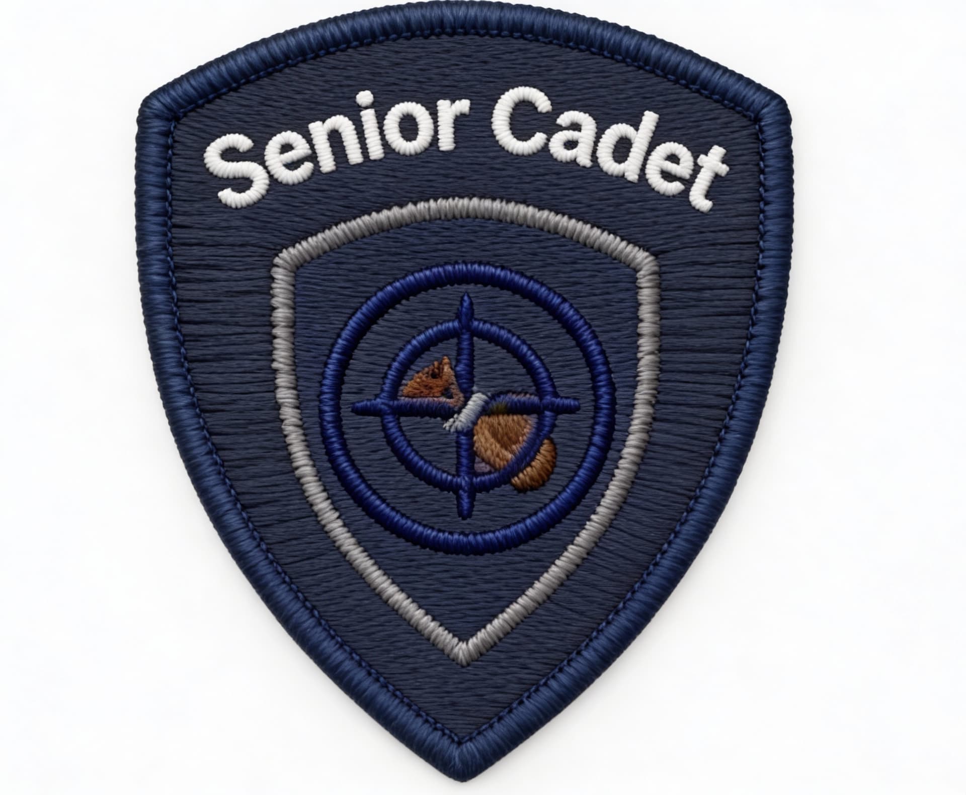 AI generated: Create Sci-Fi uniform patches. Use the reference image 1, and change Defense Core to Senior Cadet. C...