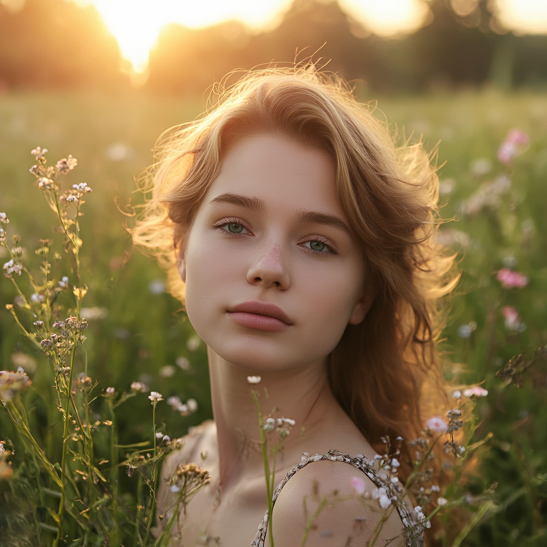 AI generated: A young Swedish woman, 21 years old, with a strikingly elegant and natural beauty, her features acce...