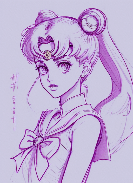 AI generated: sailor moon sketch