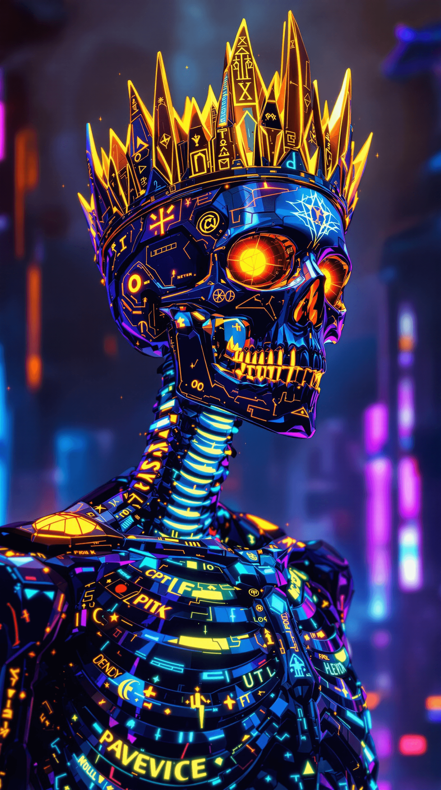 AI generated: a hauntingly beautiful full-body illustration of a skeleton adorned with a jagged, reflective, and r...