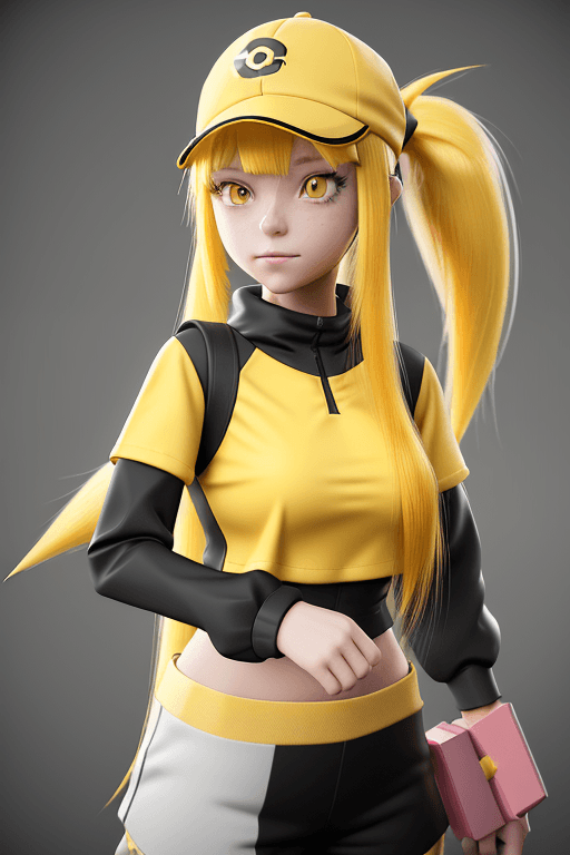 AI generated: 1girl, upper body, (dark simple yellow cap:1.3), a character portrait, trending on Artstation, digit...