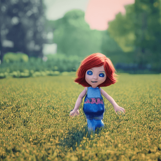 AI generated: Pixar style  girl playing in farm, 4k, 8k, unreal engine, octane render photorealistic by cosmicwond...