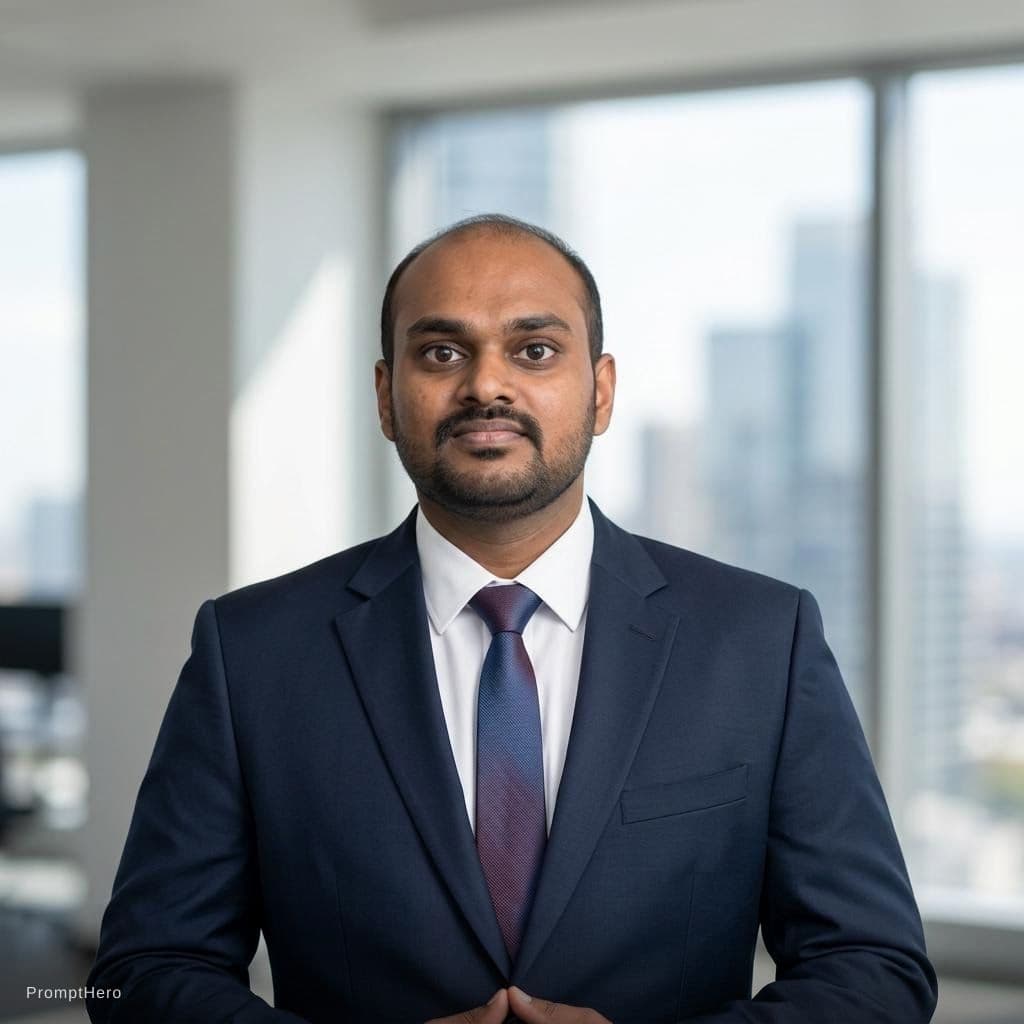 AI generated: Professional LinkedIn photo, man in a dark suit, neutral background, photorealistic, 8k --cref https...