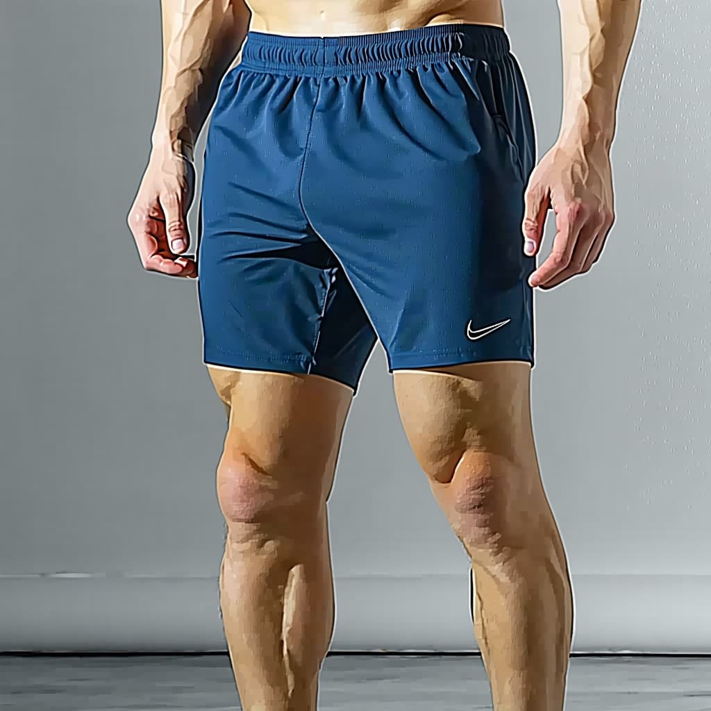 AI generated: Photo of very short, straight-cut sports shorts for men