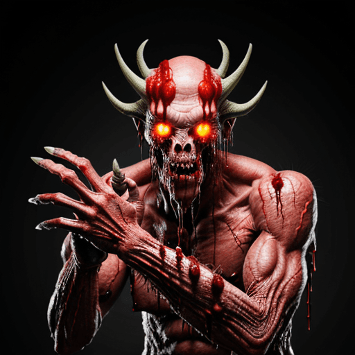 AI generated:  high quality foto of a bloody monster from energy, 8k, long fingers,  