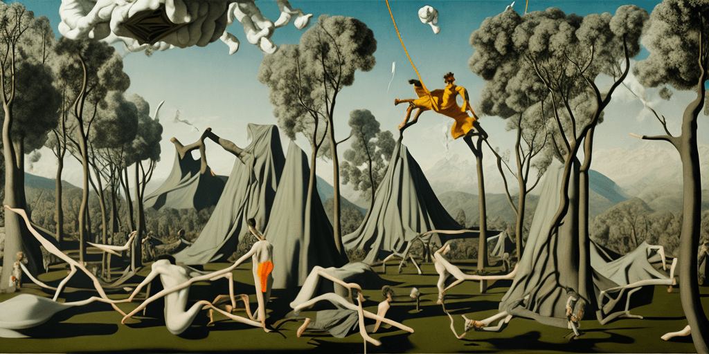 AI generated: fabric,

neo rauch,

