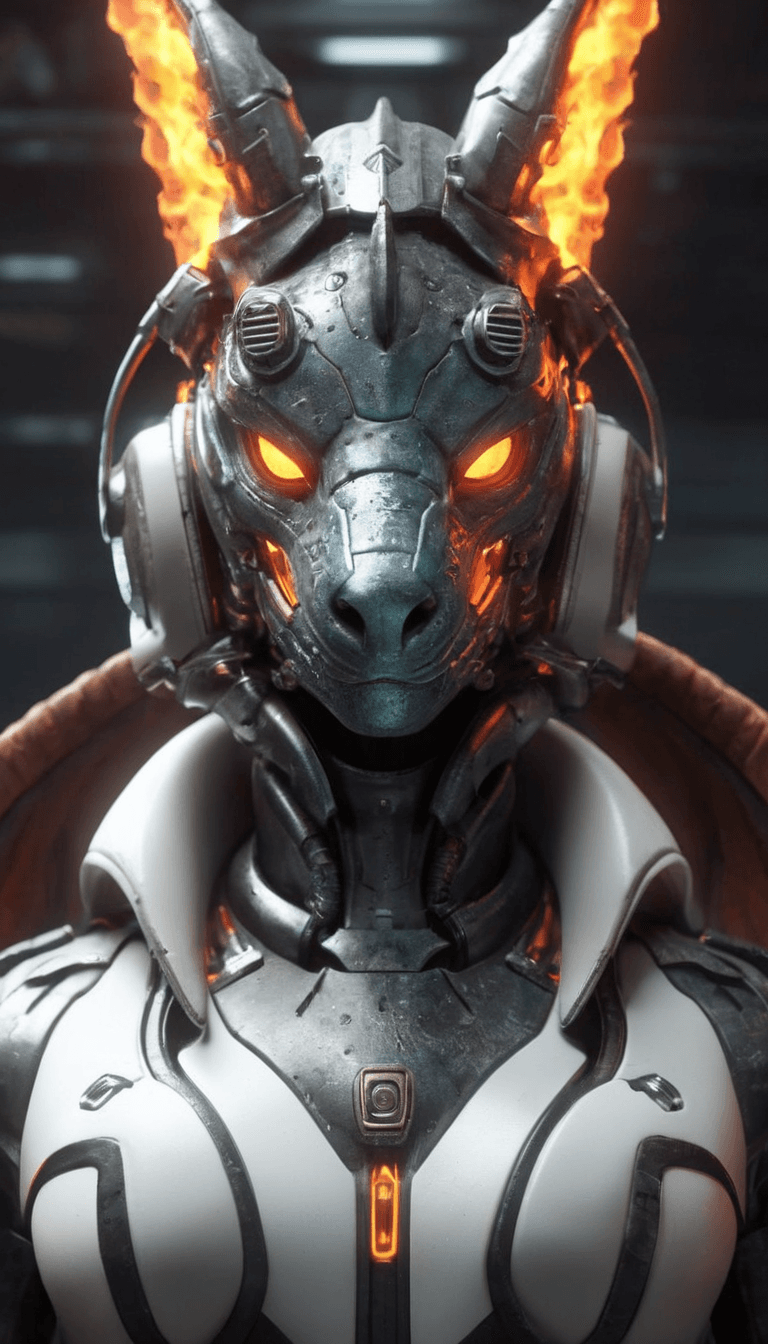 AI generated: cyberpunk cute mechanic fire dragon, futuristic, highly detailed, made with blender, unreal engine, ...