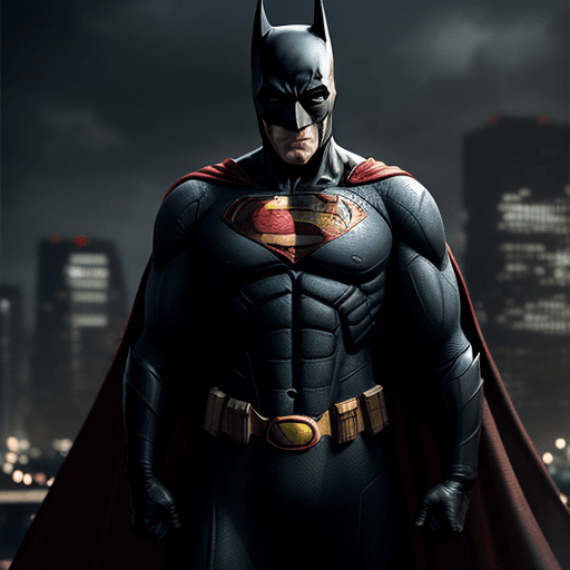 AI generated: Batman give money for superman, 4k , ultra HD 