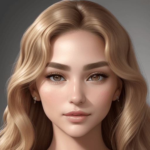 AI generated: Close-up, ultra-realistic high-fashion portrait of a woman with flawless skin, soft honey-blonde bal...