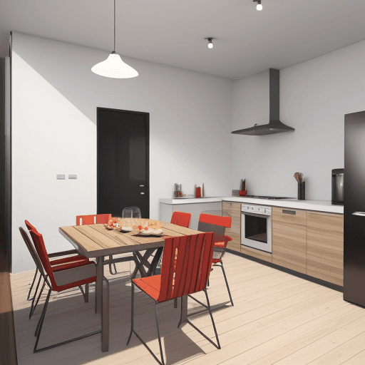 AI generated: GENERATE REALISTIC IMAGE OF A BBQ AREA IN A MINIMALIST APARTMENT
